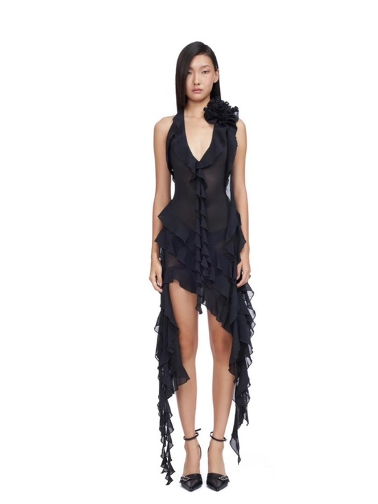 Fancì Club Dresses & Skirts - Fanci Club Black Dress with Ruffles - Garden of Eden